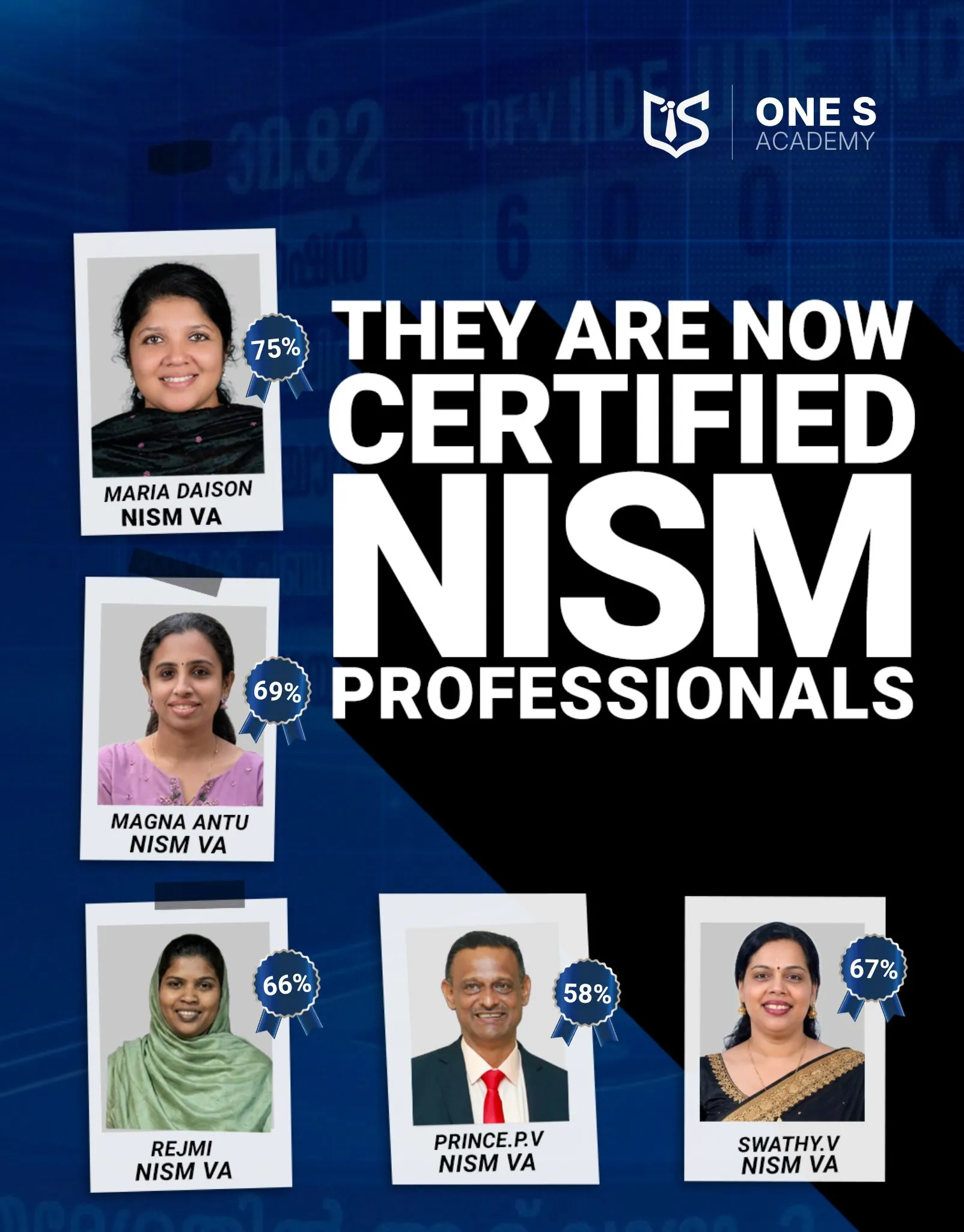 Certified finance professionals from ONE S Academy